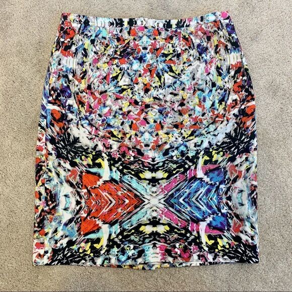 TAHARI Multicolor pencil skirt Sz 6 - Picture 4 of 11